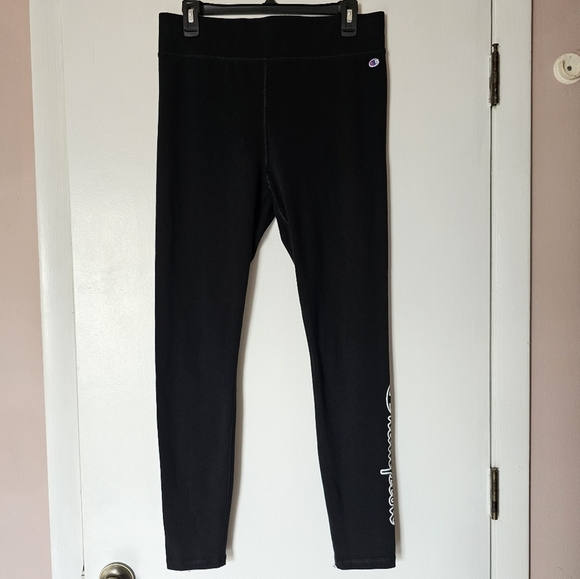 Champion Pants - Champion cotton blend black graphic leggings Size L